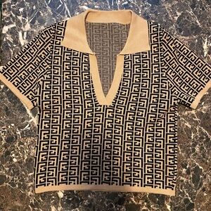 Designer Patterned Knit Top